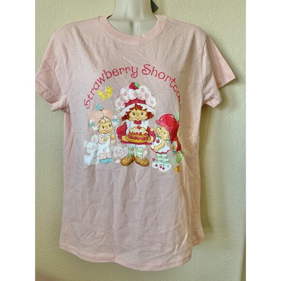 Strawberry Shortcake Pink Graphics Short Sleeve Women’s T Shirt Tee Top Size S - Picture 3 of 6